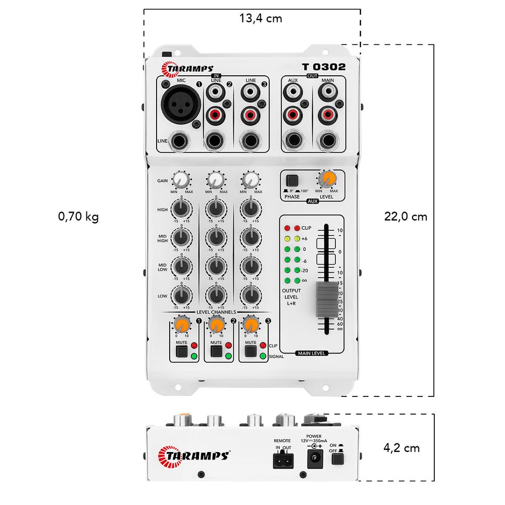 Taramps Audio Mixer T0302 - Taramps Store