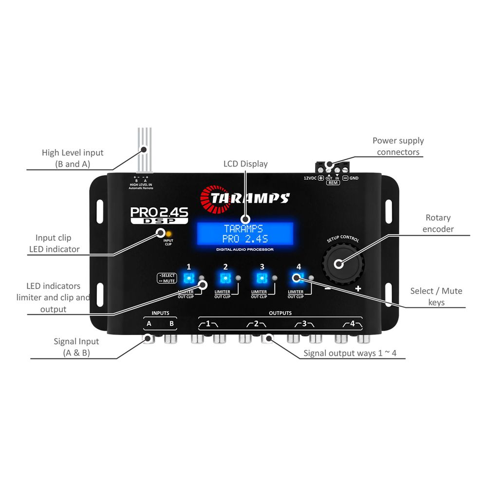 TARAMPS プロセッサー デジタル クロスオーバー 4ch Taramps プロセッサー デジタル クロスオーバー 4ch PRO2.4S