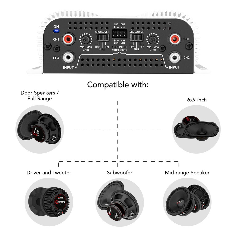 Taramps TS 800x4 4 Channels 800 watts RMS Car Audio